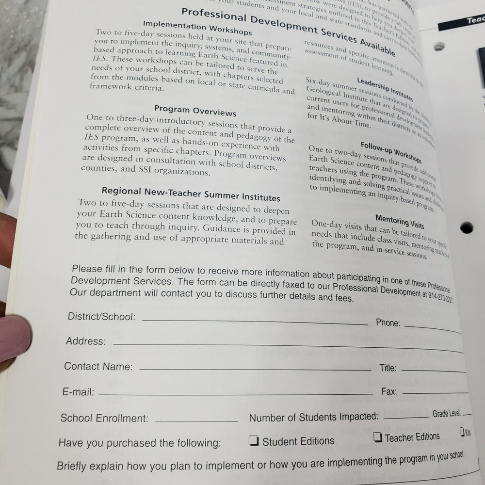 Investigating Earth Systems Teacher Edition Rocks Landforms - Picture 5 of 8